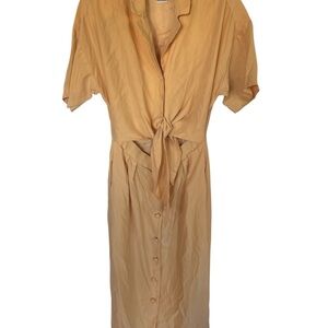 Maggy London 100% silk yellow dress